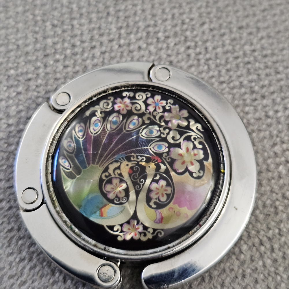 Mother Of Pearl Peacock Design Purse Hook